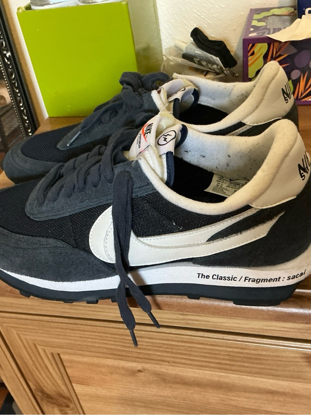 Nike LDV Waffle x Fragment Design x sacai Low Blackened Blue Size 13 Fit Like 12